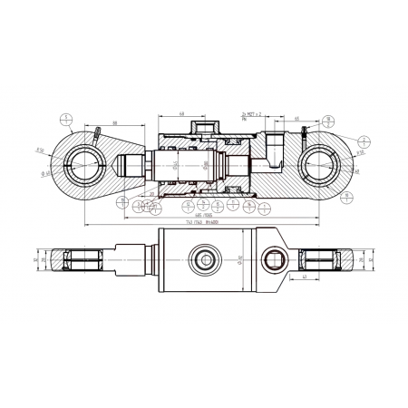 SIŁOWNIK HYDRAULICZNY CYLINDER SKOK 400 MOCNY